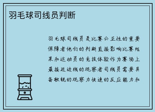 羽毛球司线员判断
